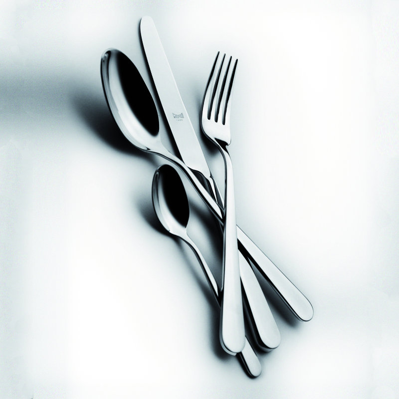 Set Posate 24 Pezzi STOCCOLMA, In Acciaio Inox 18/10 Spesso 3 Mm - Coltelli A Doppia Dentatura, Lavabile In Lavastoviglie, Design Italiano Elegante